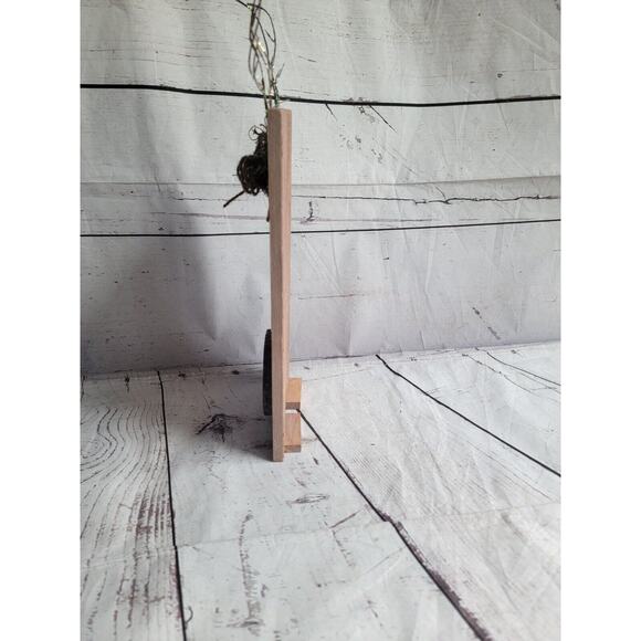 Handmade Handpainted Wooden Rudolph Red Nose Reindeer Decor Christmas Sitter - Picture 5 of 7